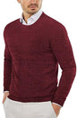 COOFANDY Herre Striktrøje Crew Neck Langærmet Slim Fit