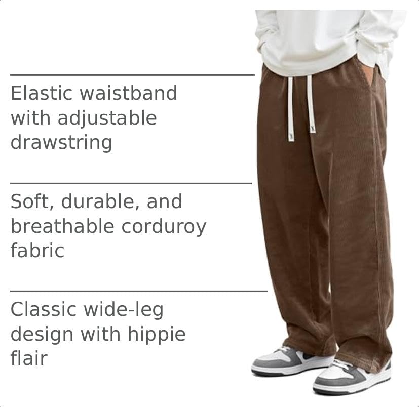 JMIERR Herre Fløjlsbukser Wide Leg Baggy Sweatpants