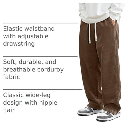 JMIERR Herre Fløjlsbukser Wide Leg Baggy Sweatpants