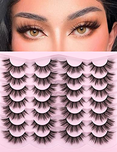 Kiromiro Wispy Faux Mink Kunstige Øjenvipper til Kvinder 14mm 14 Par