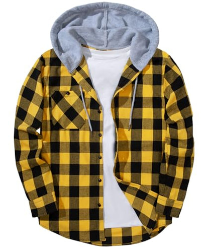 ZITY Herre Skjorte Flannel Hoodie Casual Langærmet