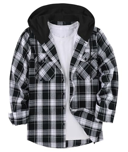ZITY Herre Skjorte Flannel Hoodie Casual Langærmet