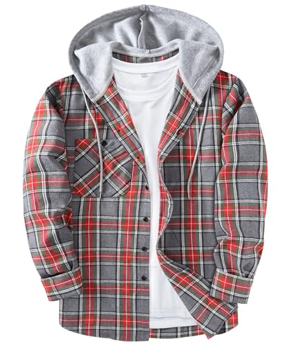 ZITY Herre Skjorte Flannel Hoodie Casual Langærmet