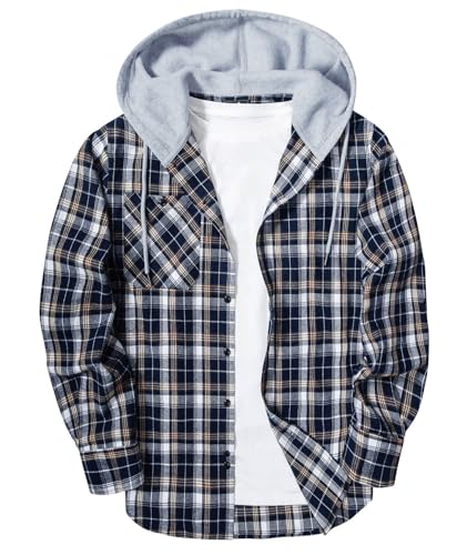 ZITY Herre Skjorte Flannel Hoodie Casual Langærmet