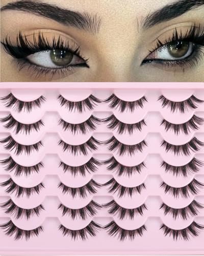 Kiromiro Wispy Faux Mink Kunstige Øjenvipper til Kvinder 14mm 14 Par