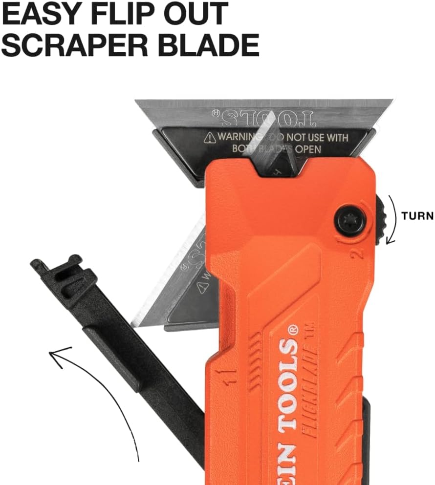Klein Tools FLICKBLADE 2-i-1 Foldekniv og Skraber 44306