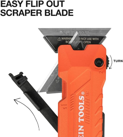 Klein Tools FLICKBLADE 2-i-1 Foldekniv og Skraber 44306