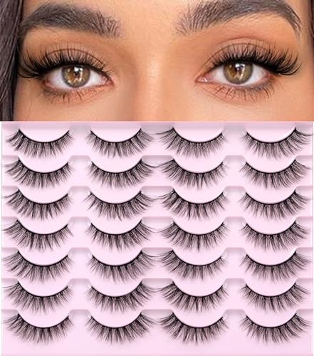 Kiromiro Wispy Faux Mink Kunstige Øjenvipper til Kvinder 14mm 14 Par