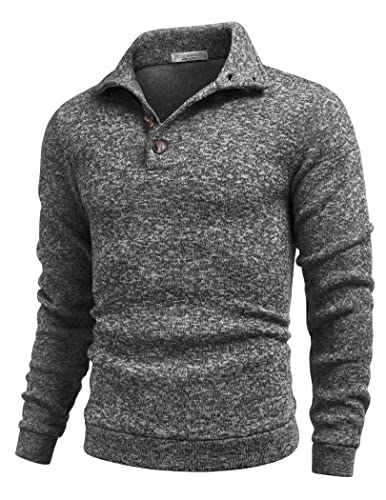 COOFANDY Herre Striktrøje Fleece Pullover Langærmet
