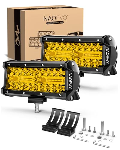 NAOEVO Gul LED Light Bar 17.8 cm 2 Stk. 240W