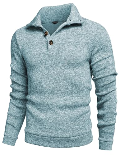 COOFANDY Herre Striktrøje Fleece Pullover Langærmet