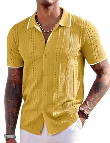 COOFANDY Herre Poloshirt Strikket Kortærmet Ztj009254