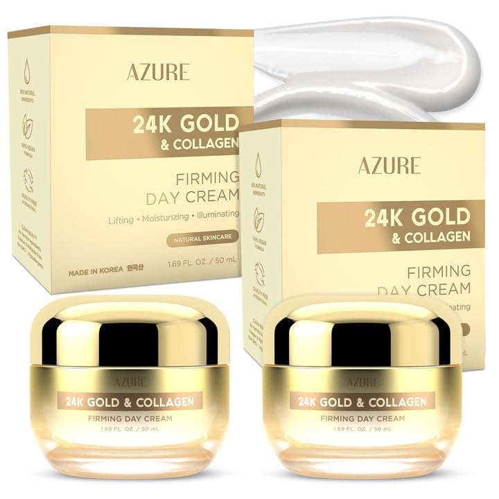 Azure Cosmetics 24K Gold & Collagen Face Moisturizer Fugtighedscreme 50ml