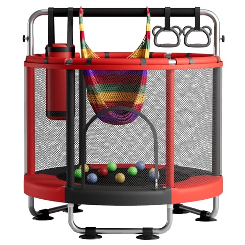 Børnetrampolin 140 cm med Sikkerhedsnet og Gymnastikbar