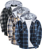 ZITY Herre Skjorte Flannel Hoodie Langærmet 3-Pak