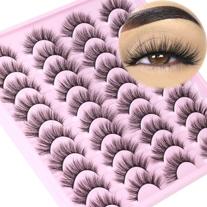 Kiromiro Wispy Faux Mink Kunstige Øjenvipper til Kvinder 14mm 14 Par