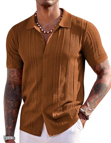 COOFANDY Herre Poloshirt Strikket Kortærmet Ztj009254