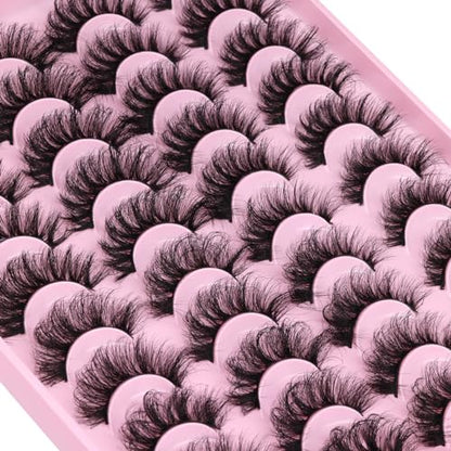 Kiromiro Wispy Faux Mink Kunstige Øjenvipper til Kvinder 14mm 14 Par