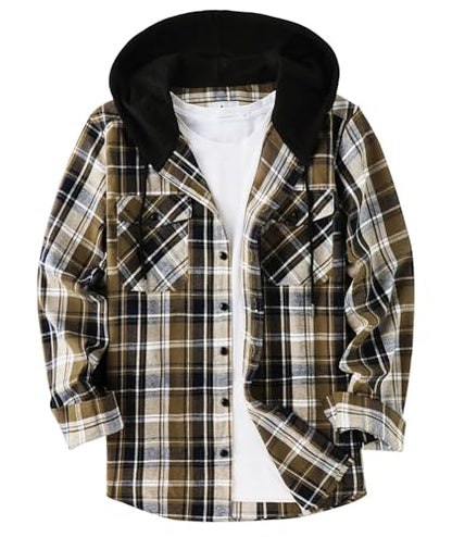 ZITY Herre Skjorte Flannel Hoodie Casual Langærmet