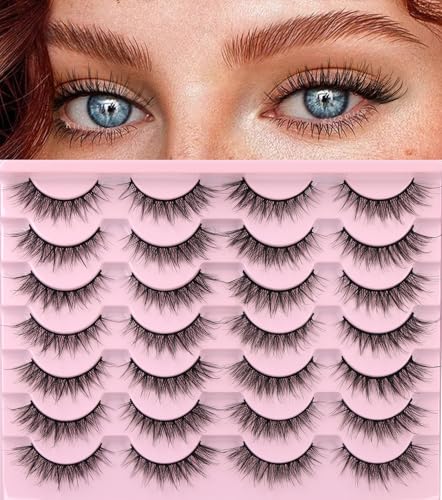 Kiromiro Wispy Faux Mink Kunstige Øjenvipper til Kvinder 14mm 14 Par