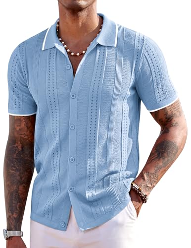 COOFANDY Herre Poloshirt Strikket Kortærmet Ztj009254