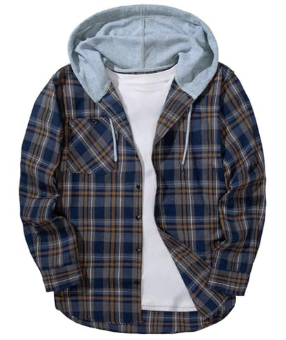 ZITY Herre Skjorte Flannel Hoodie Casual Langærmet