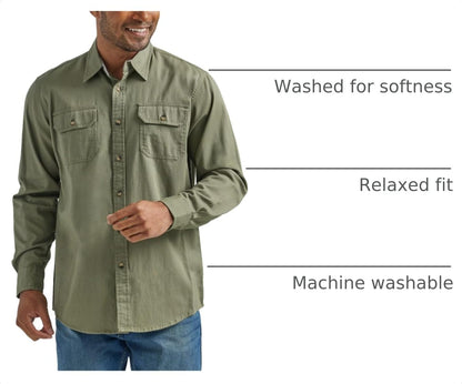 Wrangler Authentics Herre Skjorte Classic Vævet Langærmet ZHCLBG1