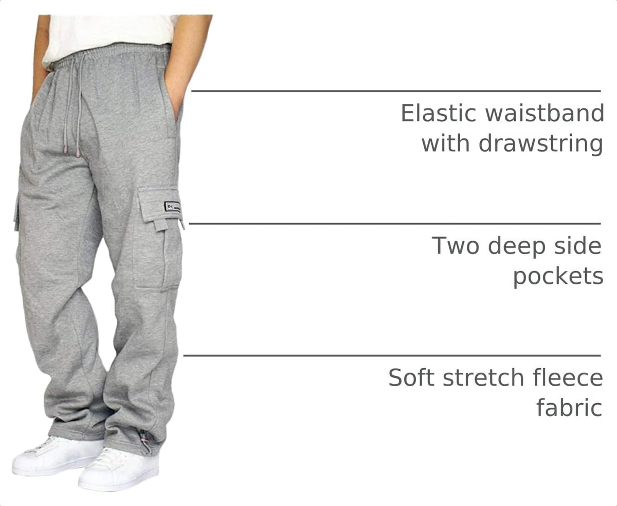Herre Joggingbukser Cargo Fleece Løstsiddende
