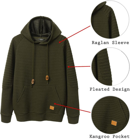 COOFANDY Herre Hættetrøje Pullover Vaffelstrik Casual