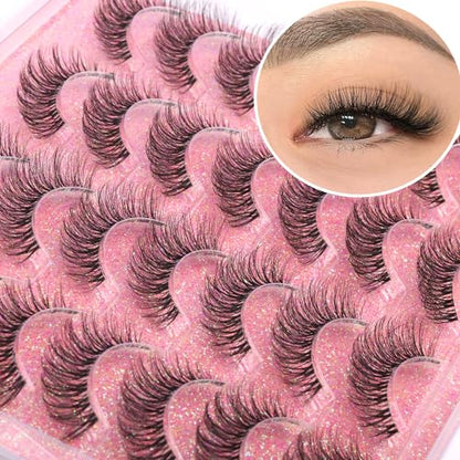 Kiromiro Wispy Faux Mink Kunstige Øjenvipper til Kvinder 14mm 14 Par