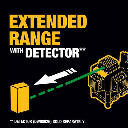 DEWALT Krydslaser 3x360 Grøn Laser 12V MAX DW089LG