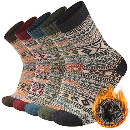 Heatuff Herre Uldsokker Vinter Varm Crew 5 Par