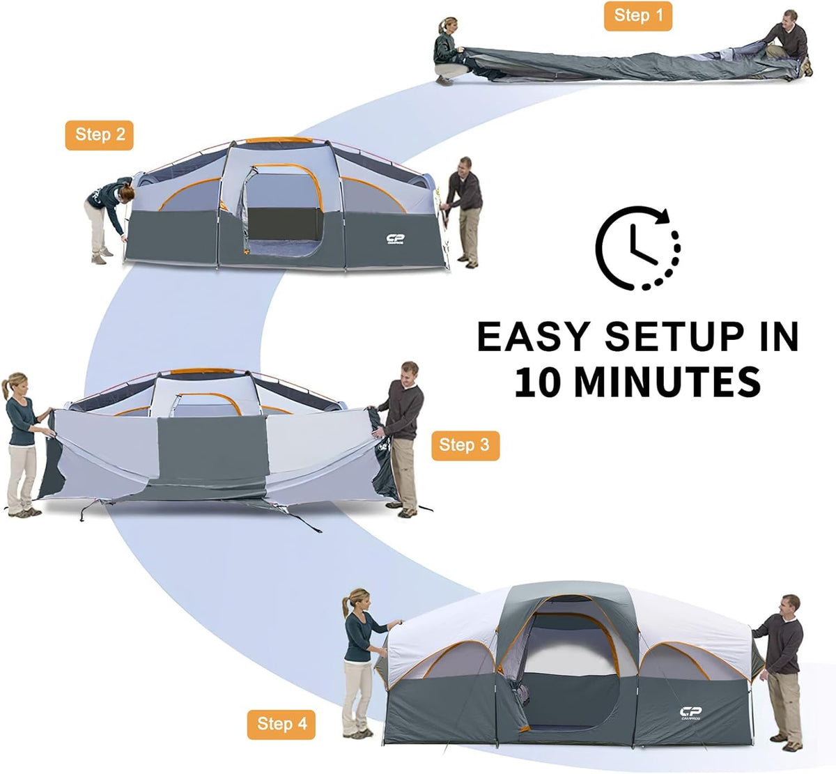 CAMPROS CP Camping Telt 8 Personer CP-140972