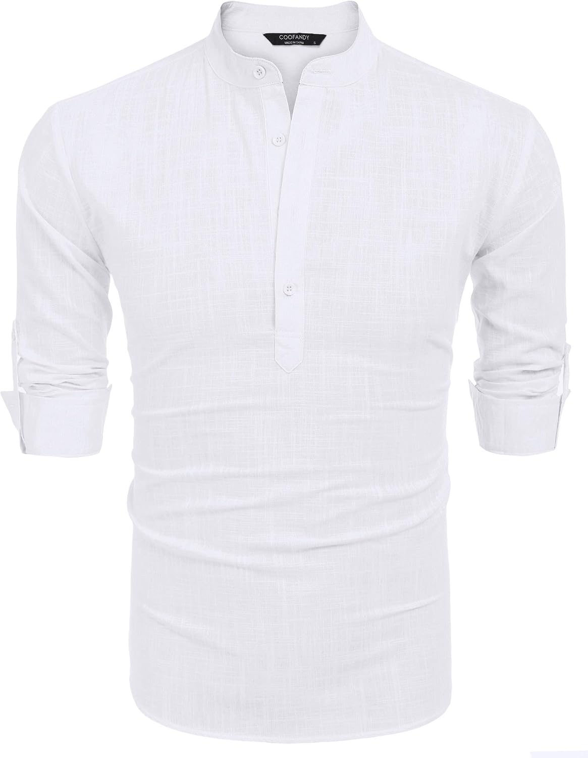 COOFANDY Herre Henley T-Shirt Langærmet Bomuld Hør ZSJ007181
