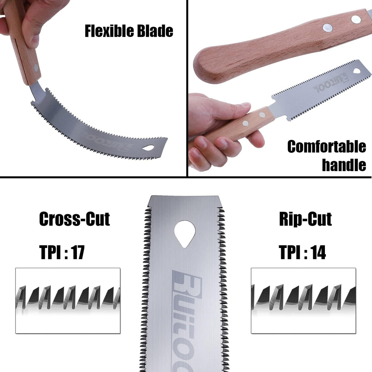RUITOOL Japansk Ryoba Træksav Dobbeltsidet 15 cm