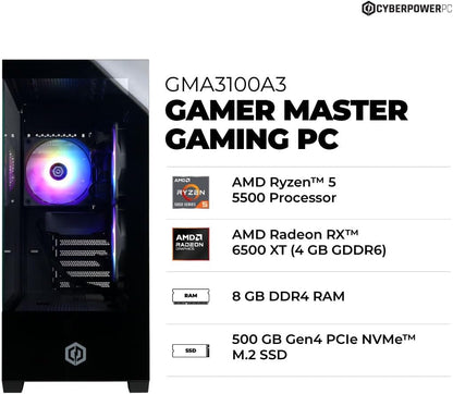 CyberpowerPC Gamer Master Gaming PC Ryzen 5 5500 RX 6500 XT