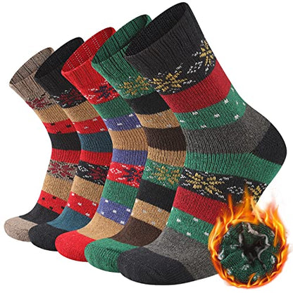 Heatuff Herre Uldsokker Vinter Varm Crew 5 Par