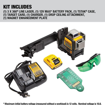 DEWALT Krydslaser 3x360 Grøn Laser 12V MAX DW089LG