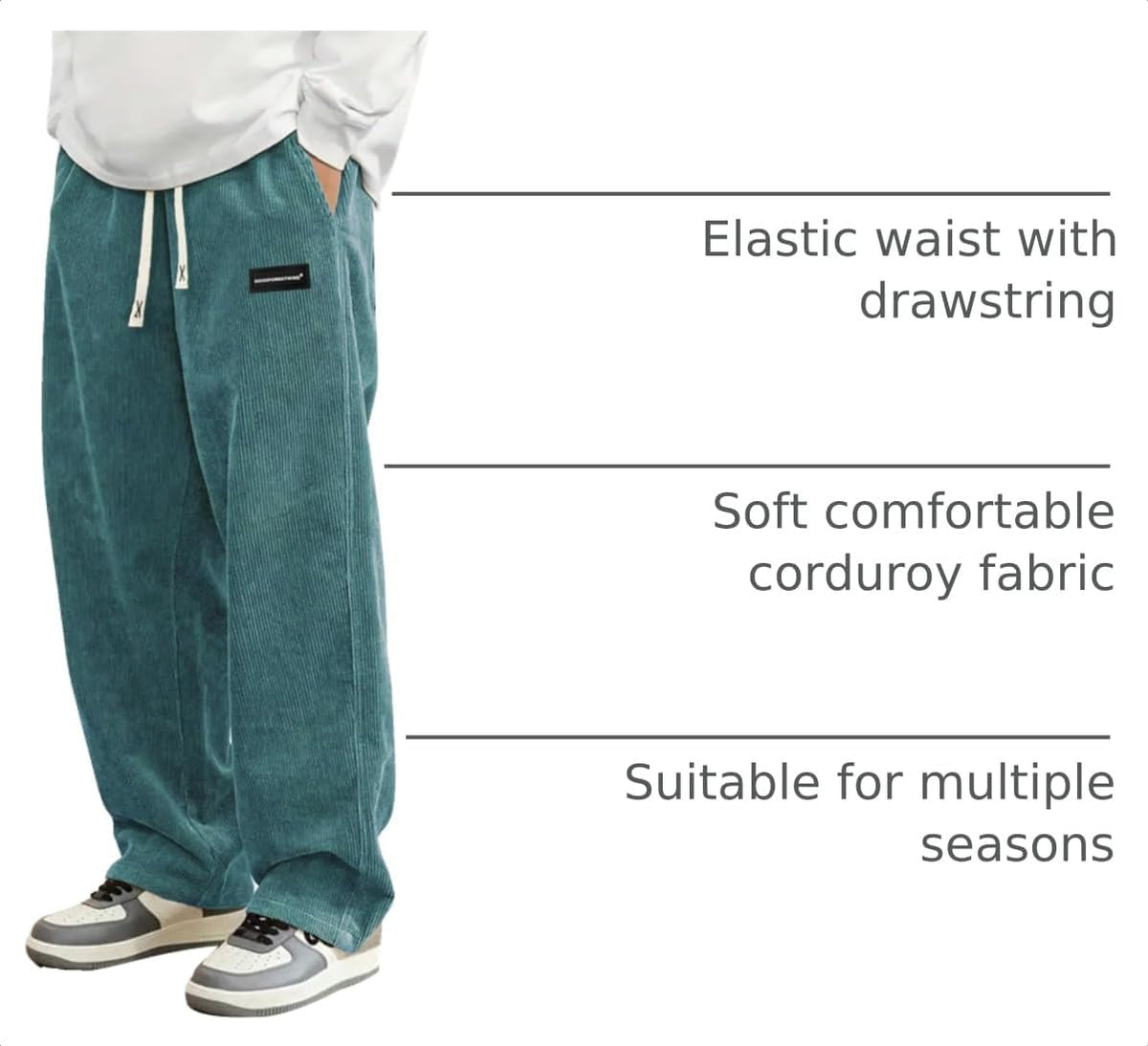 Hidkat Herre Fløjlsbukser Afslappede Sweatpants K1166