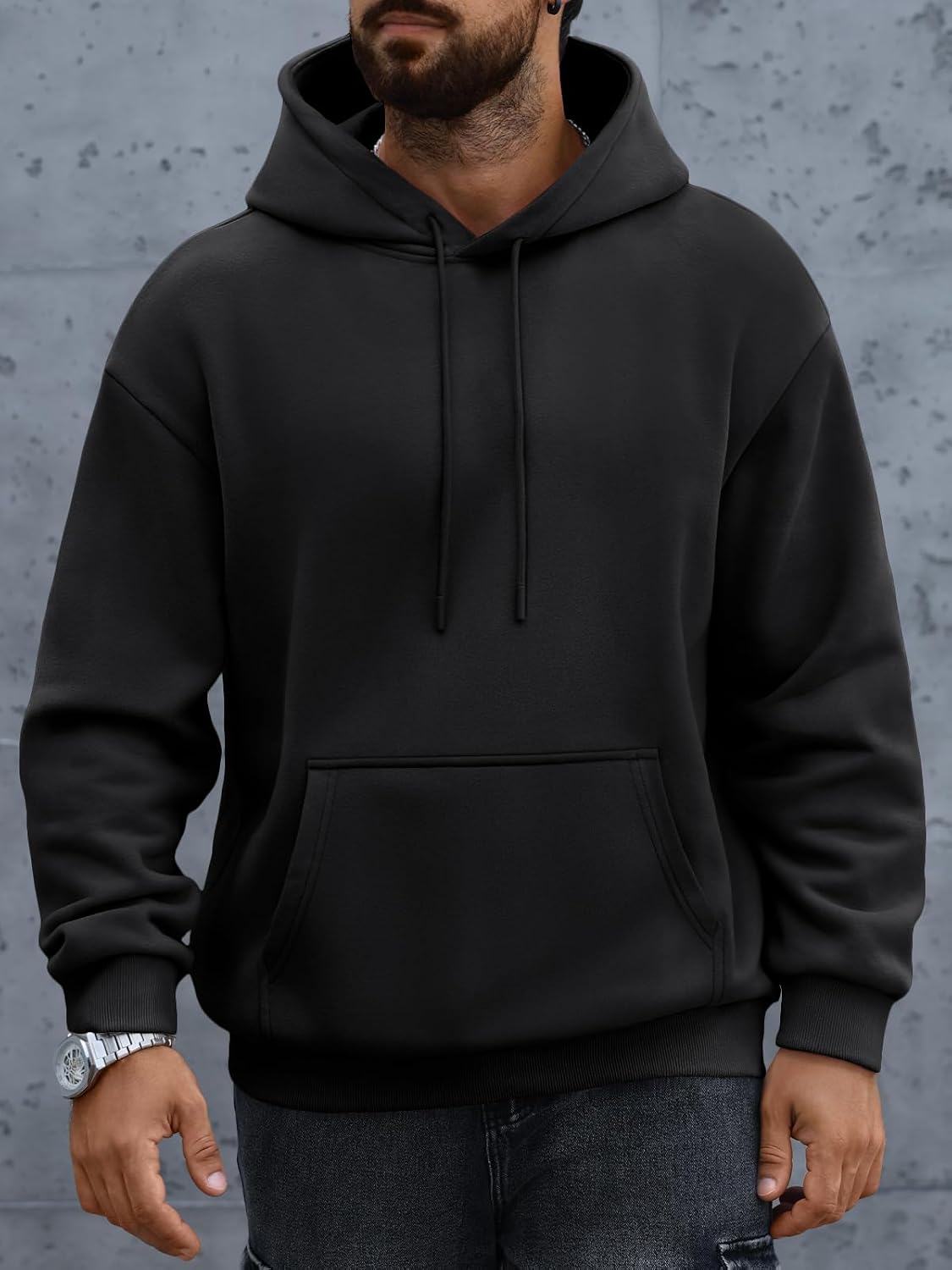 EF1466 Oversized Fleece Hættetrøje til Mænd