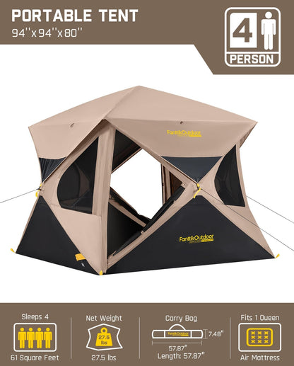 FanttikOutdoor Camping Telt 4 Personer Alpha C4 Ultra