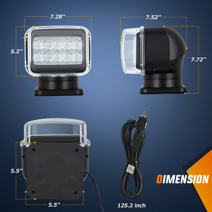 Nilight Fjernbetjent Magnetisk LED Bådprojektør 12V-24V 19301S-B