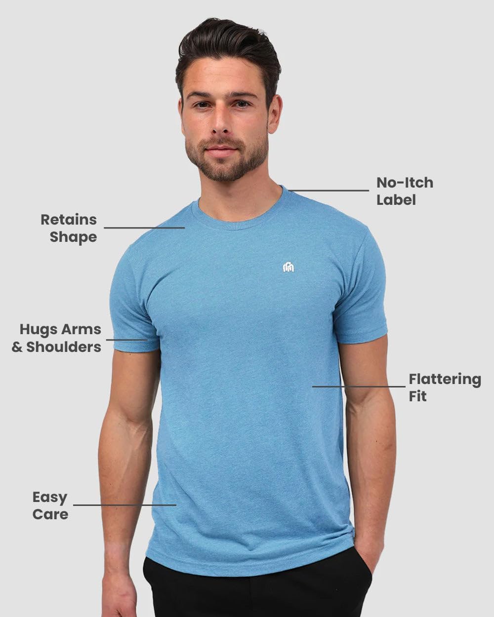 INTO THE AM Herre T-shirt Athletic Fit Rund Hals BASIC-TEES