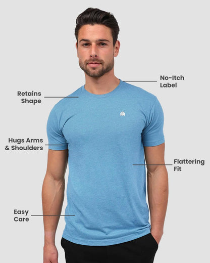 INTO THE AM Herre T-shirt Athletic Fit Rund Hals BASIC-TEES