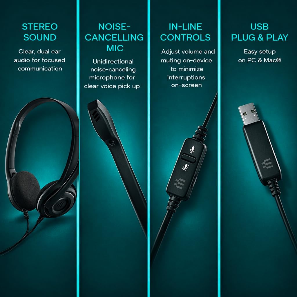 Sennheiser PC 8 USB Kablede On-Ear Headset PC 8 USB