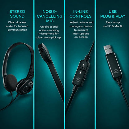 Sennheiser PC 8 USB Kablede On-Ear Headset PC 8 USB