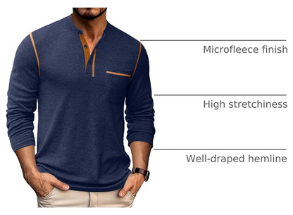 COOFANDY Herre Henley Langærmet Skjorte ZTJ010081