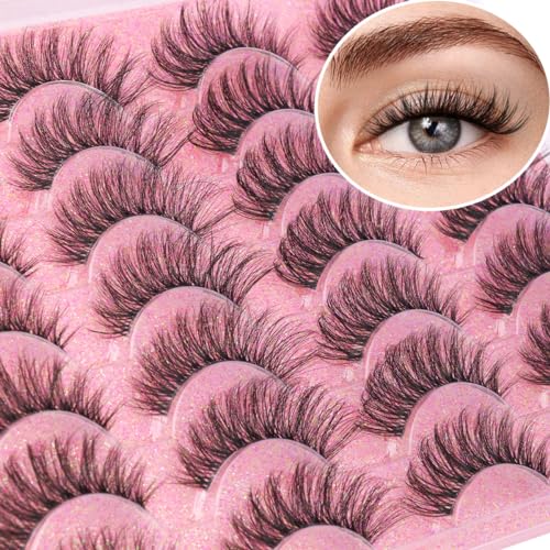 Kiromiro Wispy Faux Mink Kunstige Øjenvipper til Kvinder 14mm 14 Par