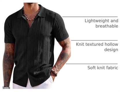 COOFANDY Herre Poloshirt Strikket Kortærmet Ztj009254