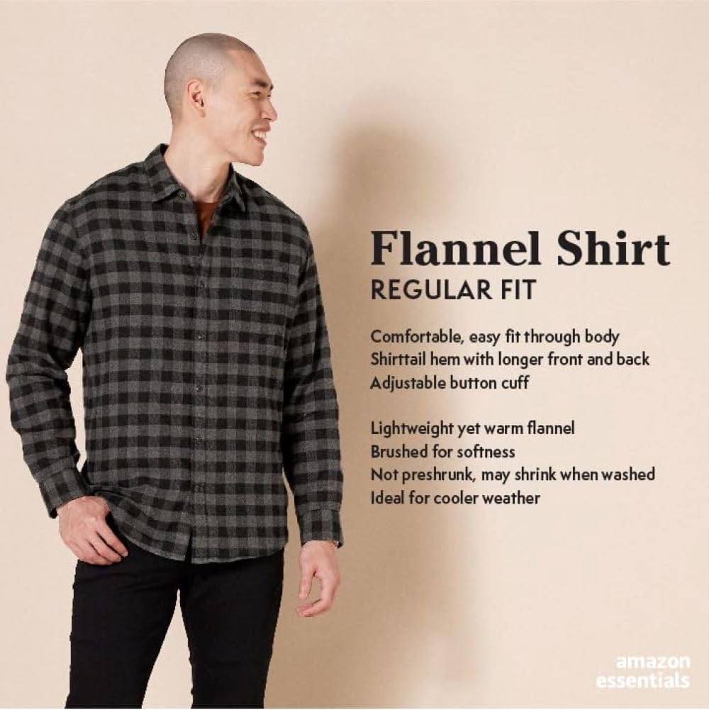 Amazon Essentials Herre Skjorte Flannel Regular F17AE25000